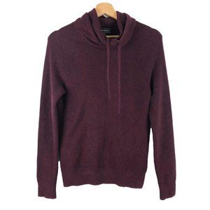Express Burgundy Maroon Red Funnel Cowl Neck Knit Sweater XS
